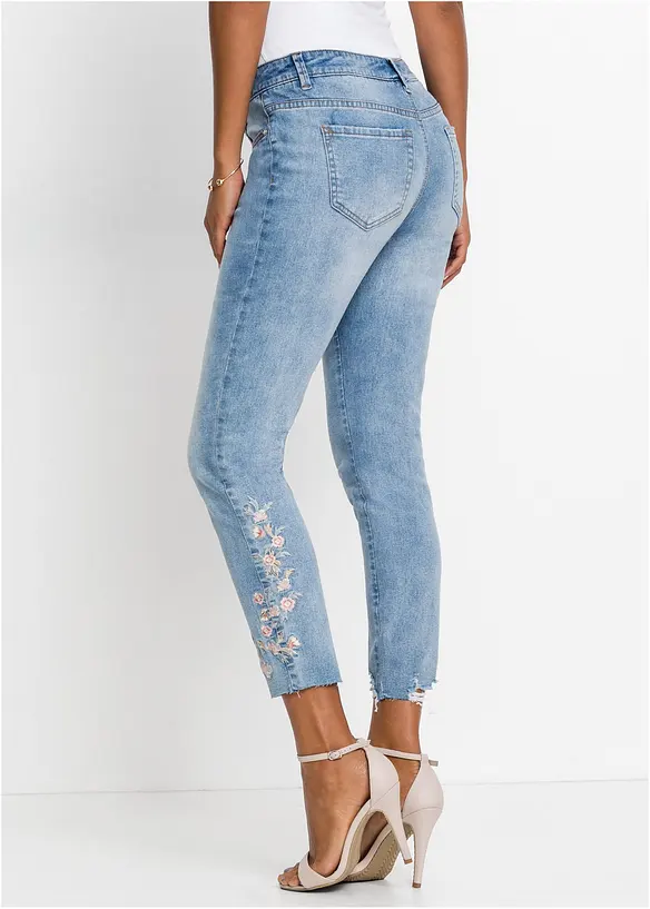 Skinny-jeans Mid Waist, kortere ben, bonprix
