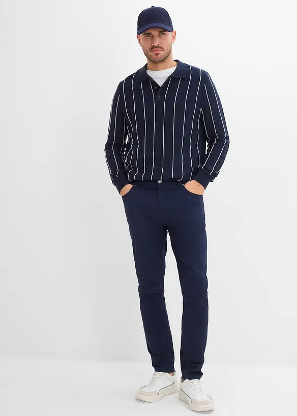Regular fit-bukse med stretch og elastisk linning, Tapered, bonprix