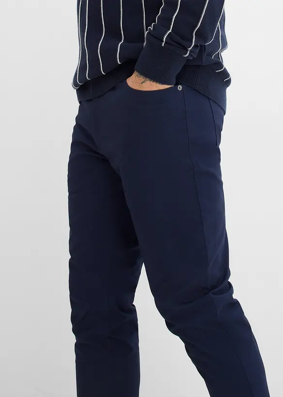 Regular fit-bukse med stretch og elastisk linning, Tapered, bonprix