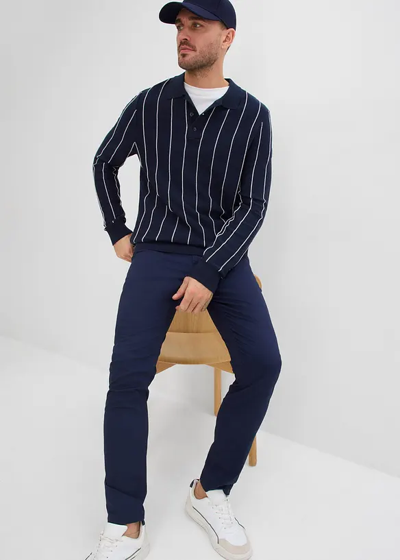 Regular fit-bukse med stretch og elastisk linning, Tapered, bonprix
