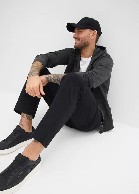 Relaxed fit-bukse med stretch og elastisk linning, Straight, bonprix