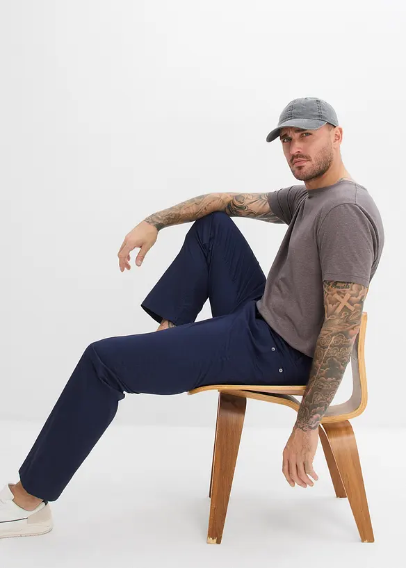 Relaxed fit-bukse med stretch og elastisk linning, Straight, bonprix