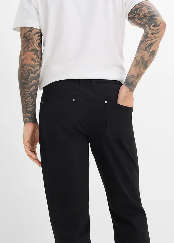 Relaxed fit-bukse med stretch og elastisk linning, Straight, bonprix