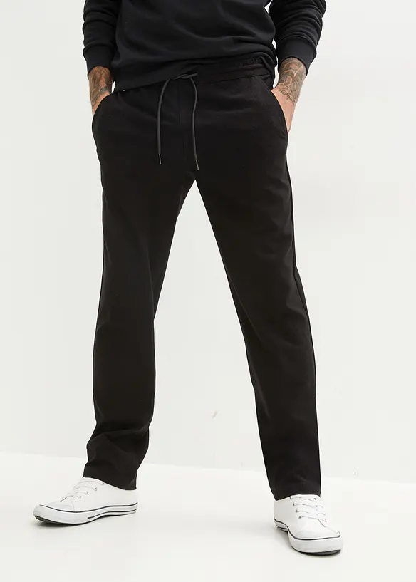 Relaxed Fit-pull on-bukse i chinos-modell med stretch, Straight, bonprix