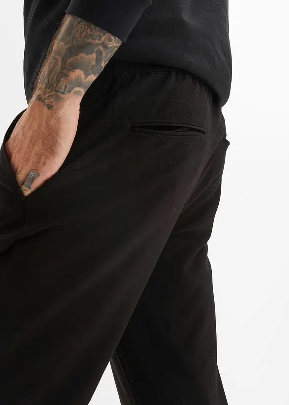 Relaxed Fit-pull on-bukse i chinos-modell med stretch, Straight, bonprix