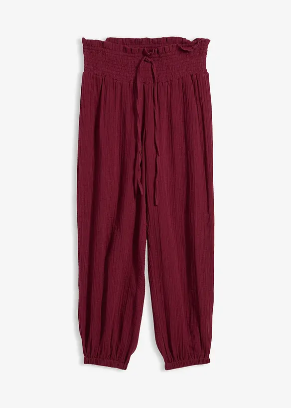 Musselin-bukse med smock-linning, bonprix