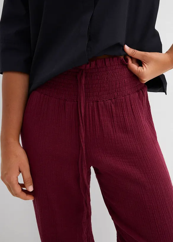 Musselin-bukse med smock-linning, bonprix