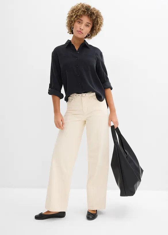 Bluse i lett viskosemiks, bonprix