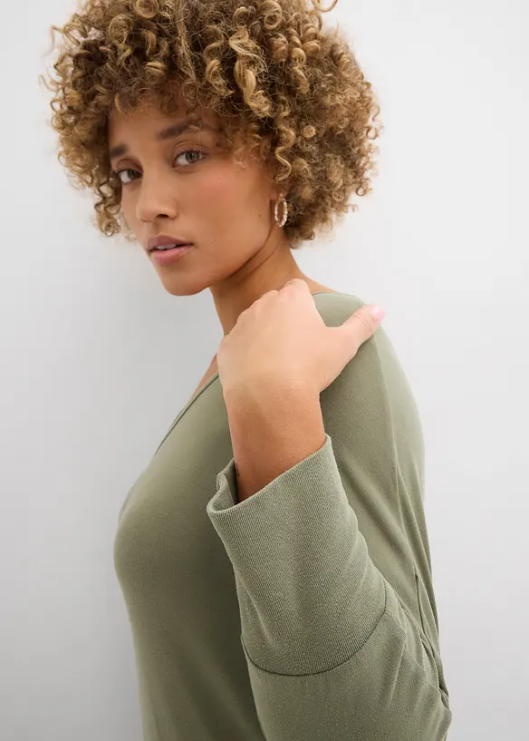 Oversized topp i lett viskose, bonprix