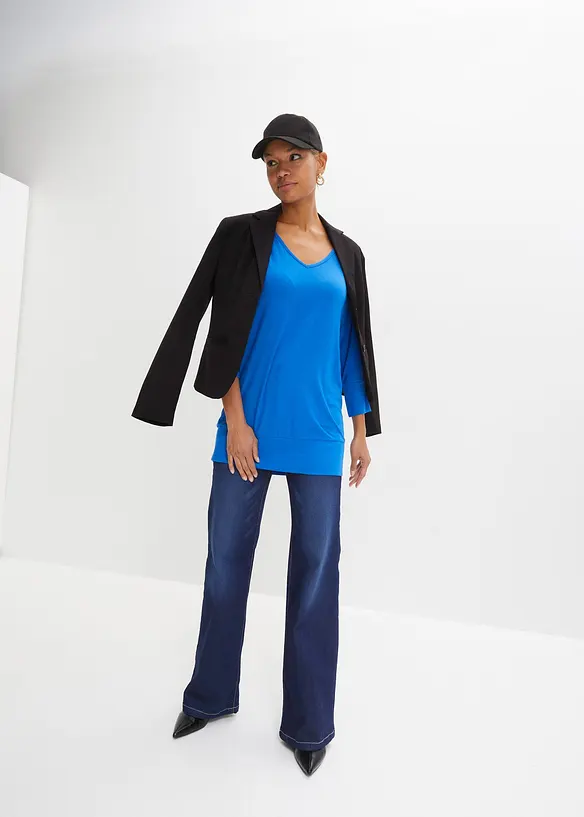 Oversized topp i lett viskose, bonprix