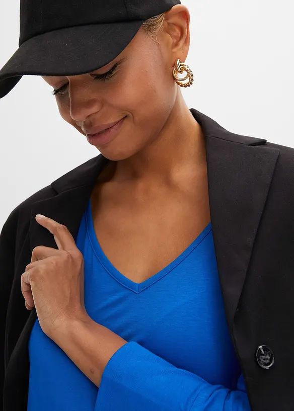 Oversized topp i lett viskose, bonprix