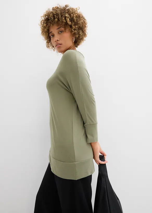 Oversized topp i lett viskose, bonprix