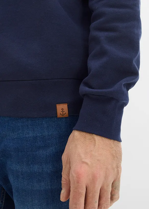 Sweatshirt i 100% &oslash;kologisk bomull, med glidel&aring;s, bonprix