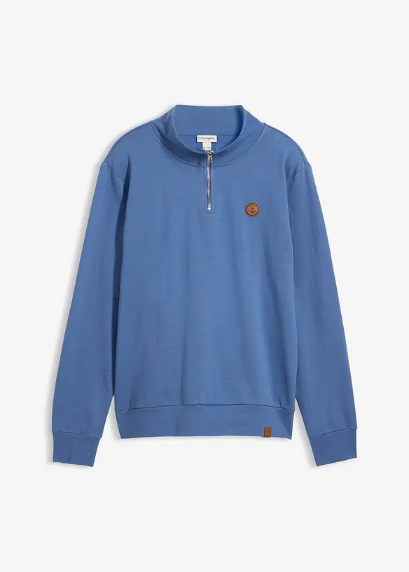 Sweatshirt i 100% &oslash;kologisk bomull, med glidel&aring;s, bonprix