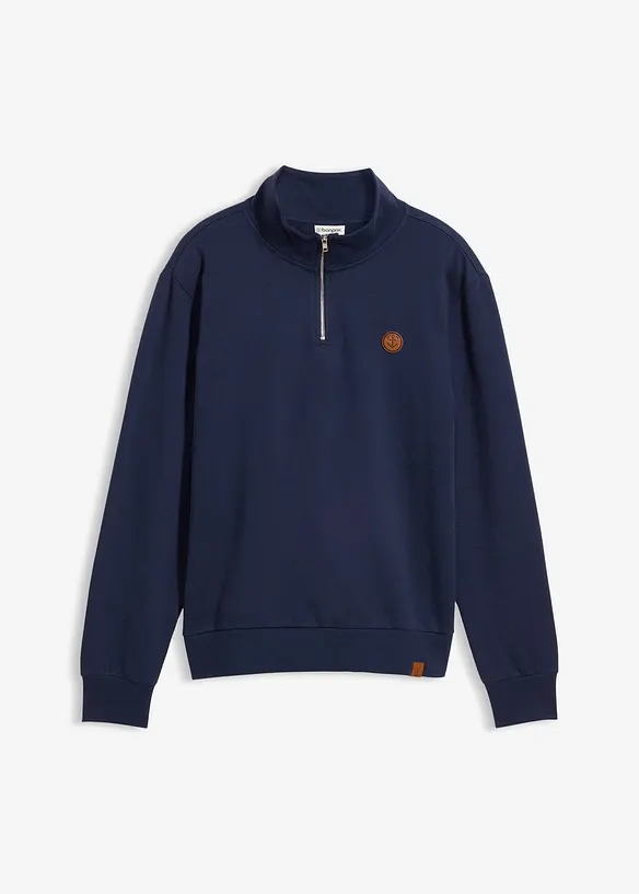 Sweatshirt i 100% &oslash;kologisk bomull, med glidel&aring;s, bonprix