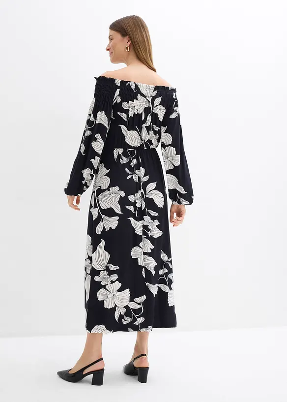 Off shoulder-kjole i myk viskosemiks, bonprix