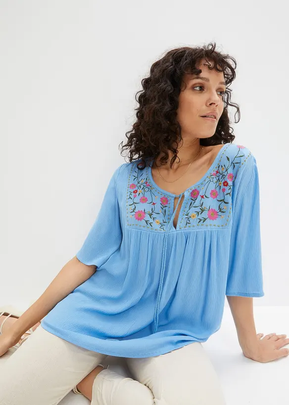 Krinklet tunika av myk viskose, bonprix