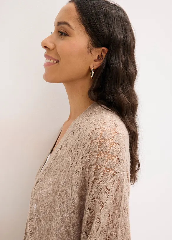 Cardigan med hullm&oslash;nster, bonprix