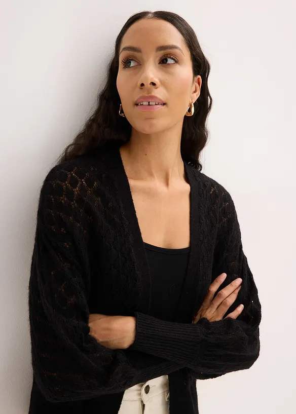 Cardigan med hullm&oslash;nster, bonprix