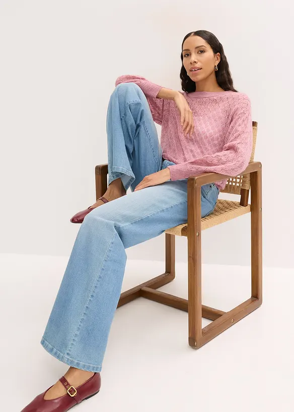 Genser med hullm&oslash;nster, bonprix