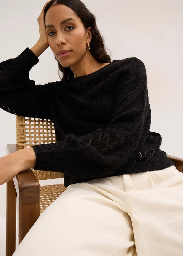 Genser med hullm&oslash;nster, bonprix