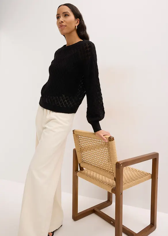 Genser med hullm&oslash;nster, bonprix