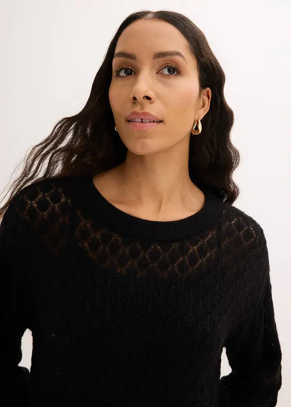 Genser med hullm&oslash;nster, bonprix
