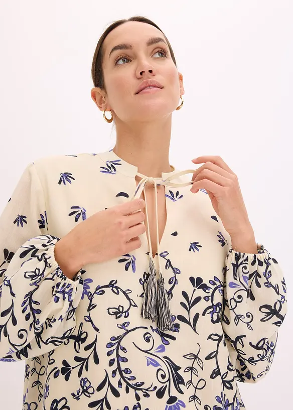 Kort kjole i bohemsk stil og linlook, bonprix