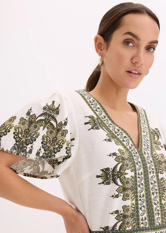 Jumpsuit med lin, bonprix