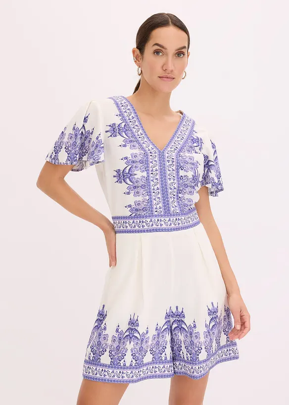 Jumpsuit med lin, bonprix