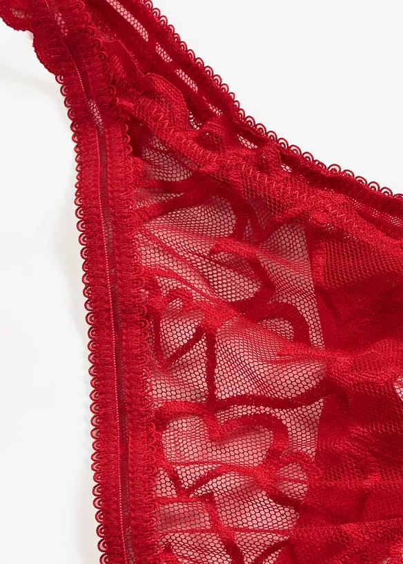 Tanga-stringtruse med hjerteblonder, bonprix