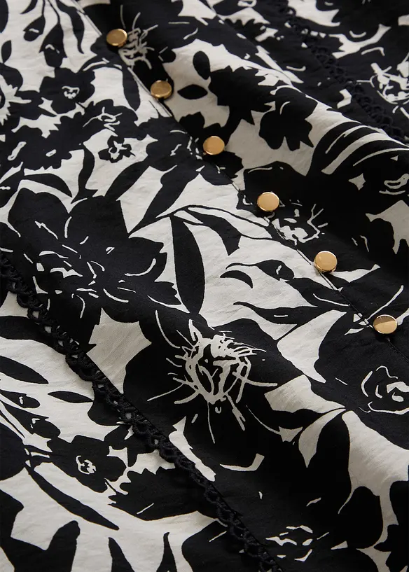 Bluse med blondeb&aring;nd, bonprix