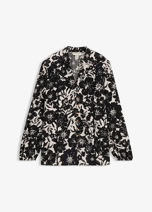 Bluse med blondeb&aring;nd, bonprix