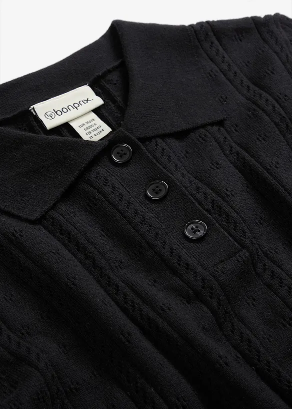 Genser med silke og hullm&oslash;nster, bonprix