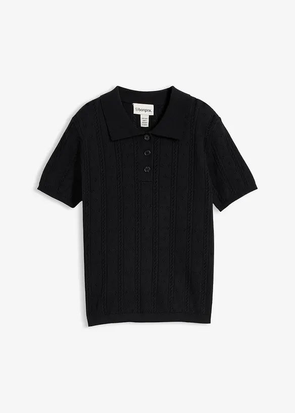 Genser med silke og hullm&oslash;nster, bonprix