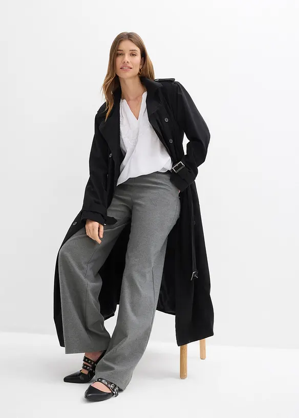 Kortermet crinkle bluse, bonprix