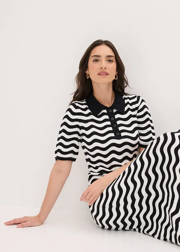 Strikket kjole i 100% bomull, bonprix