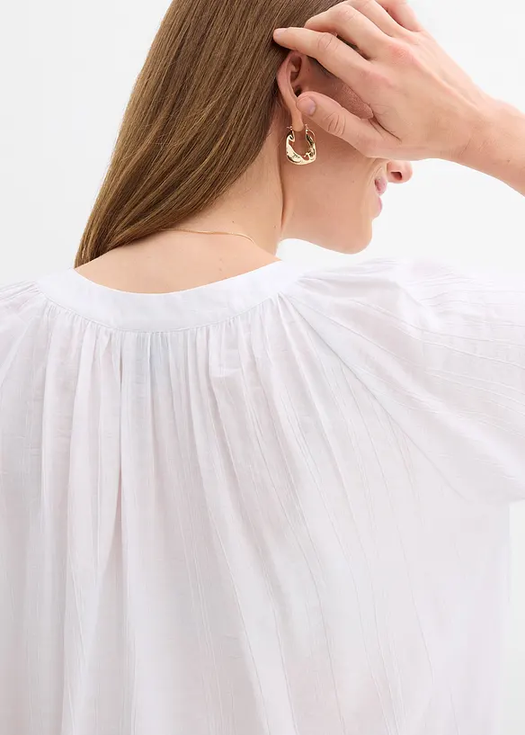 Kortermet crinkle bluse, bonprix