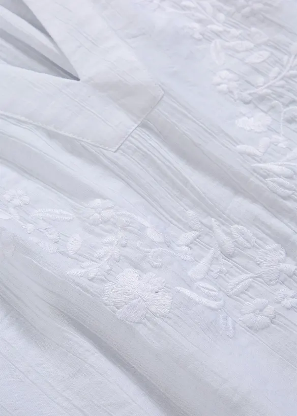 Kortermet crinkle bluse, bonprix