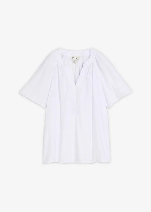 Kortermet crinkle bluse, bonprix