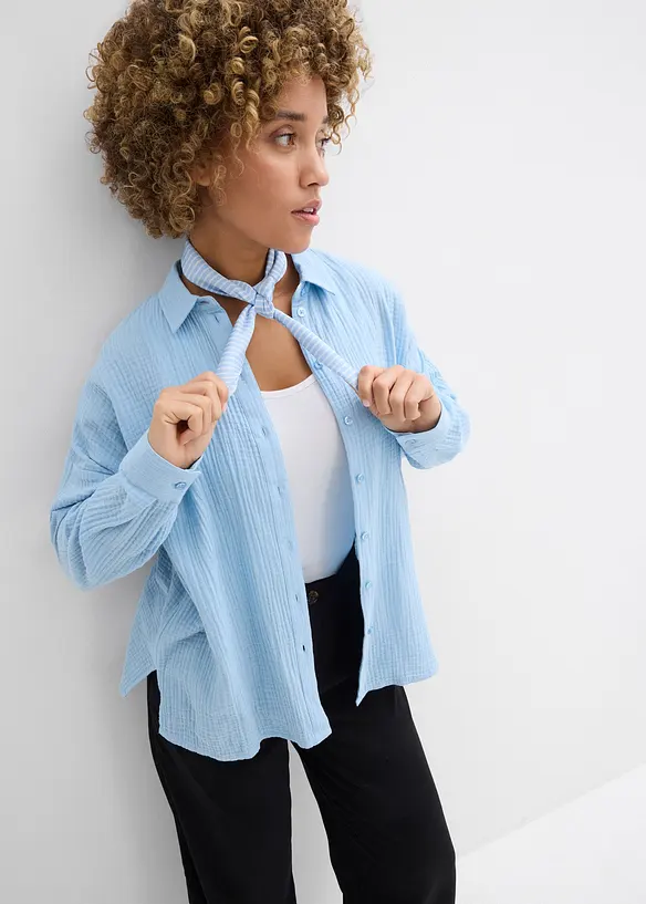 Vid bluse i used look, bonprix