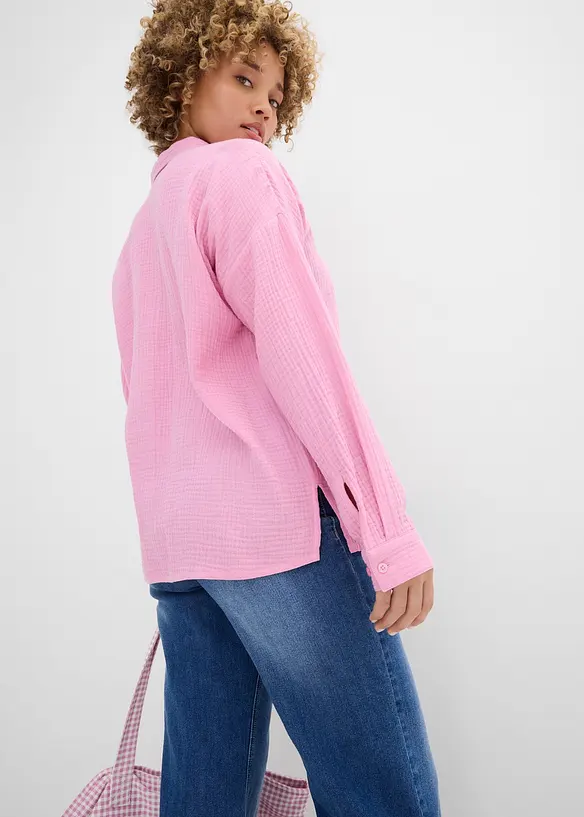 Vid bluse i used look, bonprix