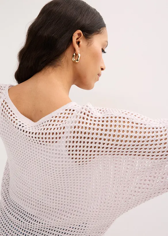 Genser i viskosemiks med hullm&oslash;nster, bonprix