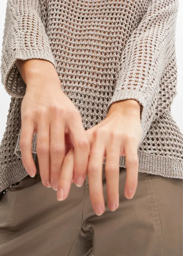 Genser i viskosemiks med hullm&oslash;nster, bonprix