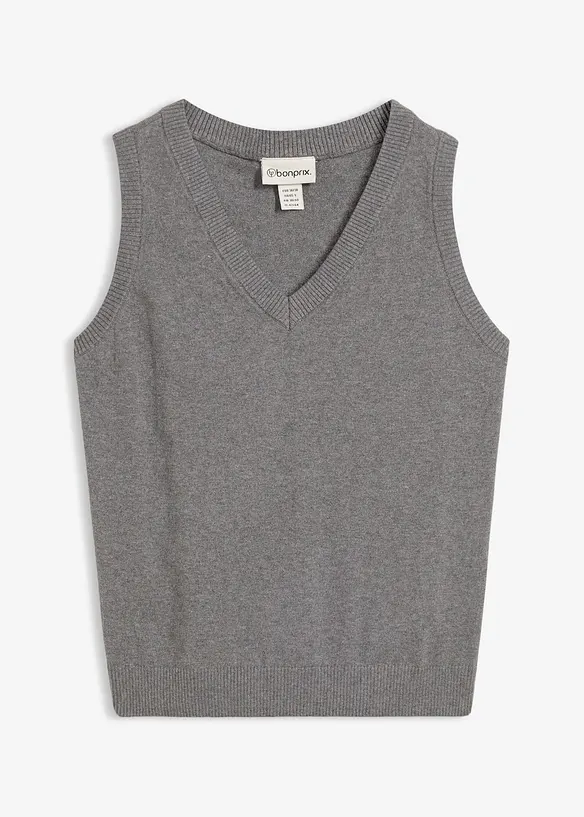 Strikkevest i 100% &oslash;kologisk bomull, bonprix