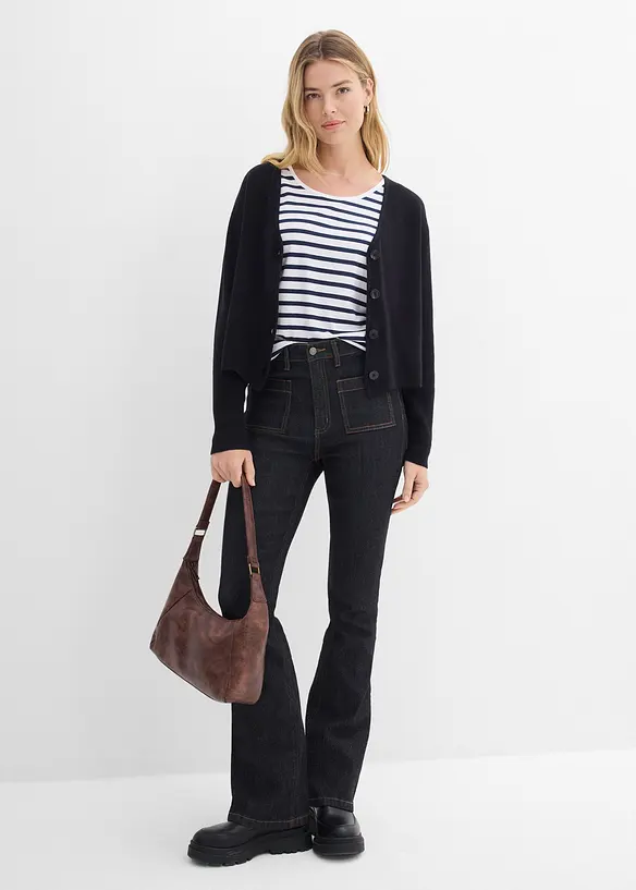 Kort cardigan i 100% &oslash;kologisk bomull, bonprix