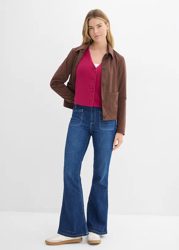 Kort cardigan i 100% &oslash;kologisk bomull, bonprix