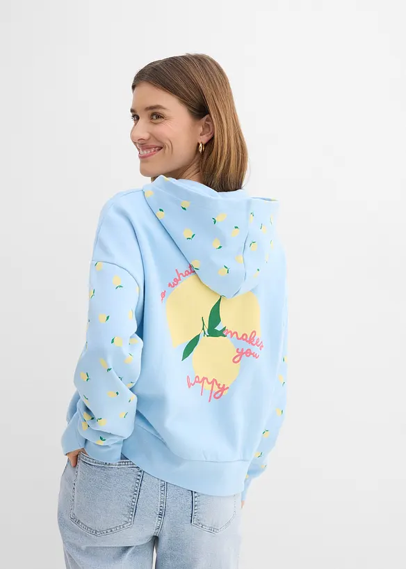 Vid hettegenser i 100% &oslash;kologisk bomull, bonprix