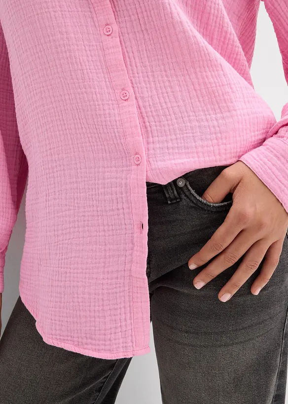 Lang bluse i luftig musselin, bonprix