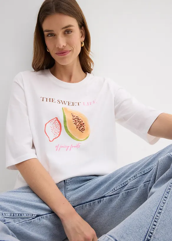 T-skjorte i 100% &oslash;kologisk bomull, bonprix